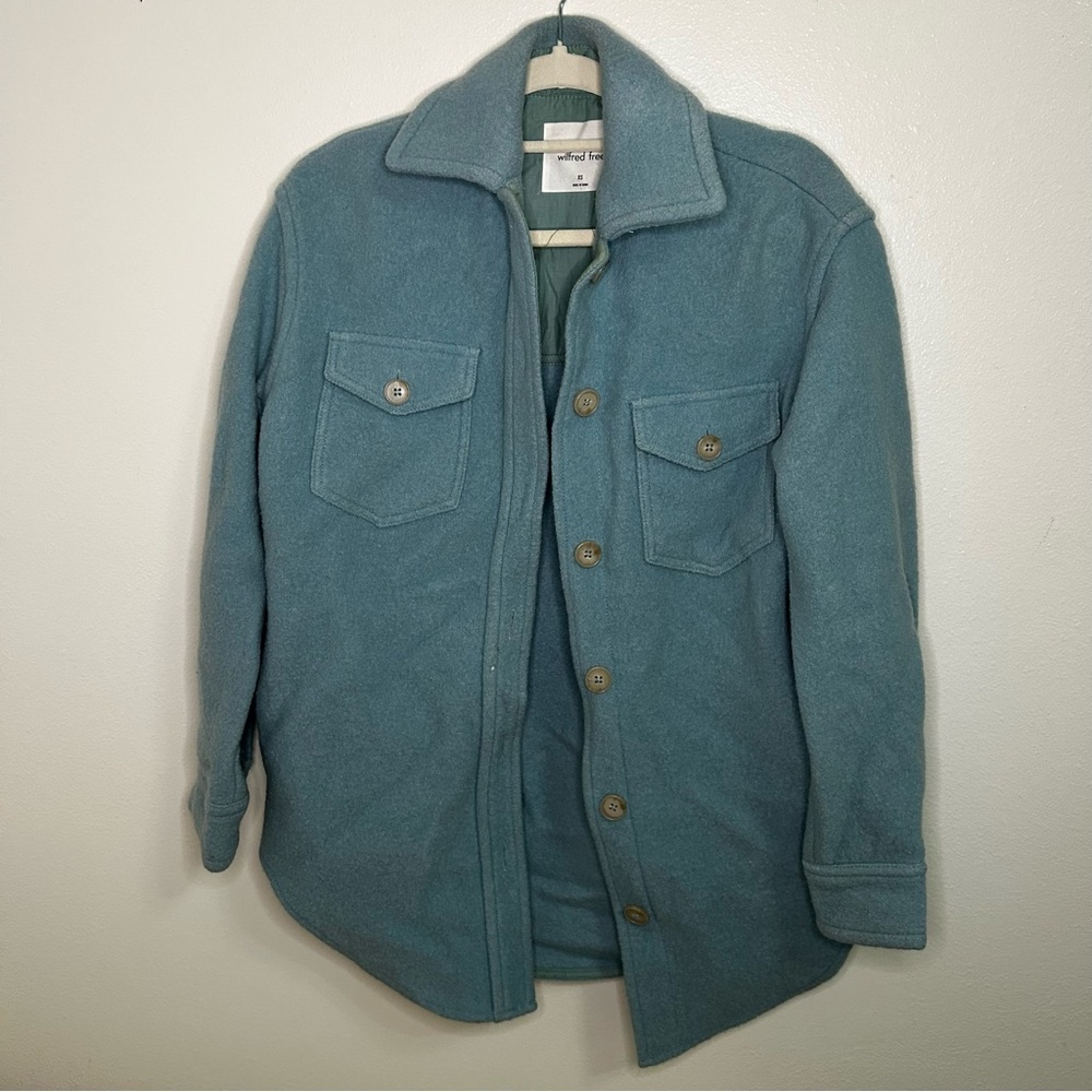 Wilfred Free blue wool blend shacket